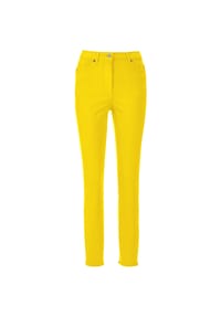 MADELEINE - Mid Waist Skinny-Hose mit Fransen - apfelgrün