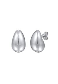 elli. PREMIUM - Ohrringe Ohrstecker Tropfenform Bauchig Chunky 925 Silber - Gold