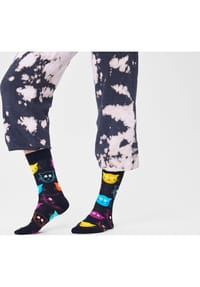 Happy Socks Unisex Katzensocken - Bio-Baumwolle Flauschig - Bunt Gemustert
