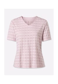 Witt - V-Shirt - ecru-hellblau-gemustert