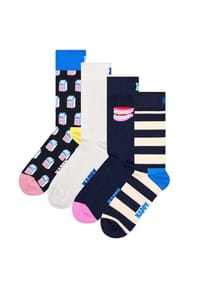 HAPPY SOCKS - Unisex Socken, 4er Pack - Special Geschenkbox, Farb-Mix - Milk Cartoon