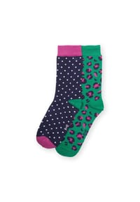 KITE - Damen 2er-Pack Leopard Socken Bio-Baumwolle - mehrfarbig