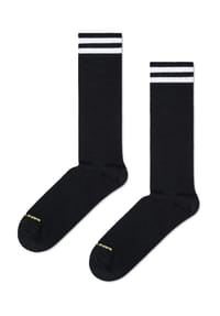 HAPPY SOCKS - Socken "Solid", Rippbündchen - 9000 BLACK