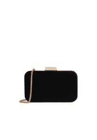Kazar - Abend-Clutch-Tasche an einer goldenen Kette - Schwarz