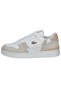 LACOSTE - Leder/Synthetik Sneaker - Weiß/Pink