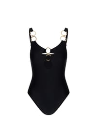 MODA MINX - Badeanzug Euphoria mit tollen Deko-Ringen - Black