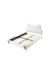 KOMHTOM - Kinderbett 140/200 cm in Weiße mit Bärenform - Weiß