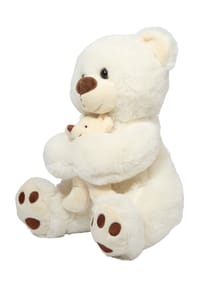 heunec® - Kuscheltier "Bär mit Kind", 25 cm - WEIẞ