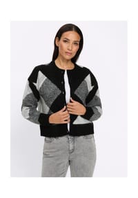 heine - Strickjacke - schwarz-ecru-gemustert