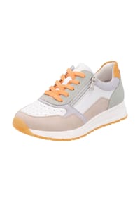remonte® - Lederimitat Sneaker - Weiß/Orange