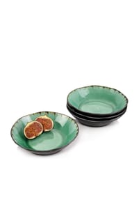 SÄNGER Steingut Geschirrserie Palm Beach - Palm Beach - Türkis - Espressobecher Set 4-teilig