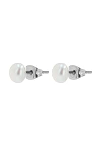 Adelia's Modern Essentials - Ohrringe – Ohrstecker aus Titan mit Süßwasserperle - silber