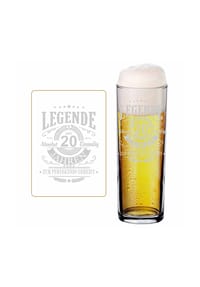 LUXENTU - Kölschglas Kölner Stange mit Gravur Legende seit 20 Jahren 0,2 Liter transparent - transparent