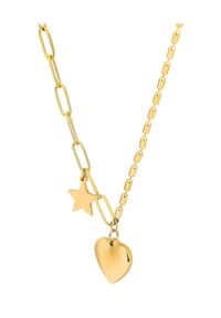 Adelia's Bold Style - Halskette mit Anhänger – aus Edelstahl - gold