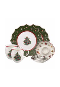 Villeroy & Boch Frühstücks-Set Tannenbaum Toy's Delight 6er Set grün-weiß - TOY'S DELIGHT - grün-weiß
