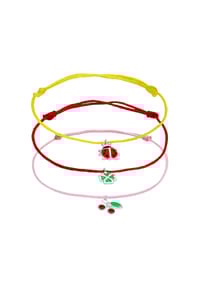 elli. - Armband Kinder Marienkäfer Kleeblatt Kirsche Set 925 Sterling Silber - Silber
