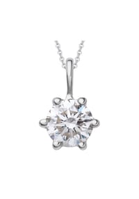 ONE ELEMENT Timeless Diamonds - 0.25 ct Diamant Brillant Anhänger aus 585 Weißgold - silber