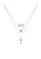 elli. Halskette Infinity Herz Kreuz 925 Sterling Silber, Mit Kristallen Von Swarovski® Bild 1