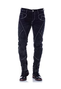 CIPO & BAXX® - Jeans mit extravaganten Teilungsnähten, CD288 - BLACK