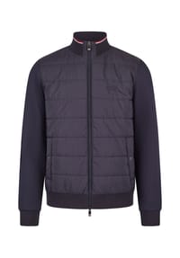 HECHTER PARIS - Sweatjacke Hybrid-Jacke mit Crinkle-Stoff - midnight blue