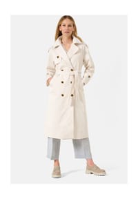 RICANO - Damen Trenchcoat Greta, zweireihiger Mantel mit Gürtel - Oliv