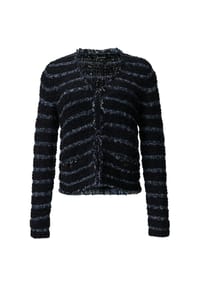 comma, - Strickjacke, Fransen, für Damen - 59X0  BLUE