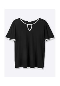 sheego - Halbarmshirt - bordeaux-schwarz