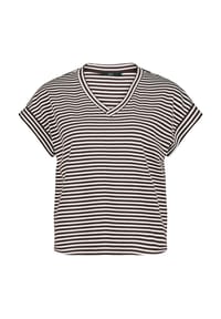 zero - Streifenshirt mit V-Ausschnitt - Blue/White