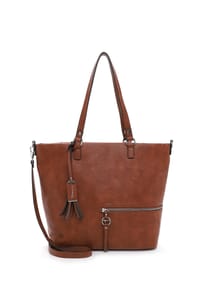 Tamaris NELE - Shopper, Reißverschluss, Anhänger, für Damen - 100 BLACK