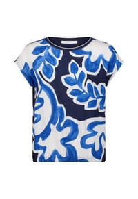 BETTY & CO - Shirt, Rundhalsausschnitt, Damen - 1883 CREAM/D. BLUE