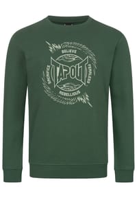 TAPOUT® - Herren Rundhals Sweatshirt normale Passform SPIRIT SWEAT - Green/Green