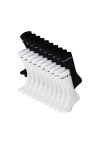 JACK & JONES - Kinder Tennissocken, 20er Pack - JACREGEN TENNIS SOCKS, Baumwollmischung, Logo - Schwarz
