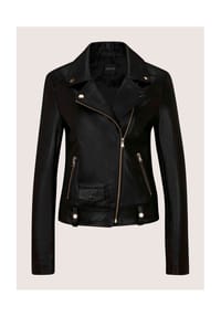 MADELEINE - Bikerjacke aus Lammnappaleder - schwarz