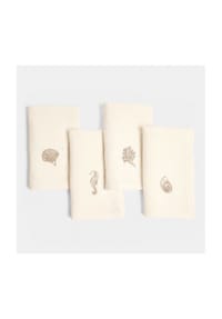 LOBERON - Serviette 4er Set Celorin creme/braun - creme/braun