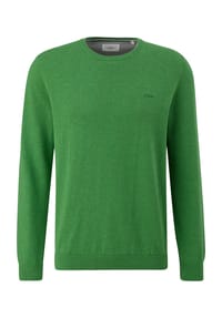 s.Oliver - Strickpullover, Rundhals-Ausschnitt, Logo-Stickerei, für Herren - BLACK/GREY