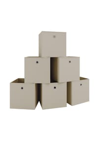 VCM. 6er Set Faltbox | Klappbox Stoff Kiste | Faltschachtel | Maße ca. H. 28 x B. 27 x T. 27 cm | Regalbox - Boxas - VCM Boxas - Blau