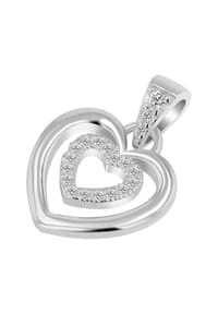Adelia's Heart Collection - Anhänger – Herz Herzanhänger aus 925 Silber mit Zirkonia - silber