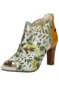 LAURA VITA® - Leder Sandalen - Gelb/Silber