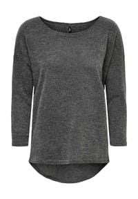 ONLY® - T-Shirt, Struktur-Optik, 3/4-Arm, für Damen - 179074 DARK GREY