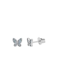 TOM TAILOR - Ohrstecker für Mädchen, Silber 925, Zirkonia | Schmetterling - blau