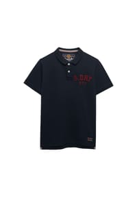 Superdry. - Herren Poloshirt - Vintage Athletic Polo, Logo, Baumwolle, einfarbig - Blau