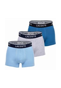 LACOSTE - Herren Pants, 3er Pack - Trunks, Casual, Cotton Stretch, Logobund - Blau/Rot