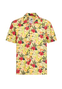 KING KEROSIN - Hawaiihemd mit Tropical Hawaiian Style - gelb