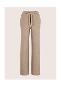 MADELEINE - Weite Strick-Hose mit Bindeband - cappuccino / melange