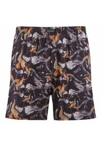 bruno banani - Herren Jersey-Boxershorts - PANTHERA, bb Premium Line, Print - Schwarz/Beige
