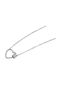 Adelia's Heart Collection - Halskette mit Anhänger – Herz aus Edelstahl - silber