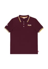 LONSDALE™ - Herren Poloshirt normale Passform EASTCOTE - Oxblood/Yellow/White