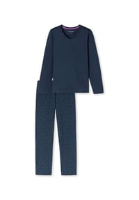 SCHIESSER - Casual Essentials Schlafanzug, V-Ausschnitt, für Damen - 114 SEASALT