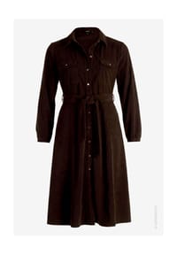 zero - Cordkleid mit Bindegürtel - Black Coffee