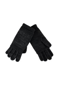 nitzsche - Fingerhandschuhe, Rippbündchen, für Damen - 990  SCHWARZ